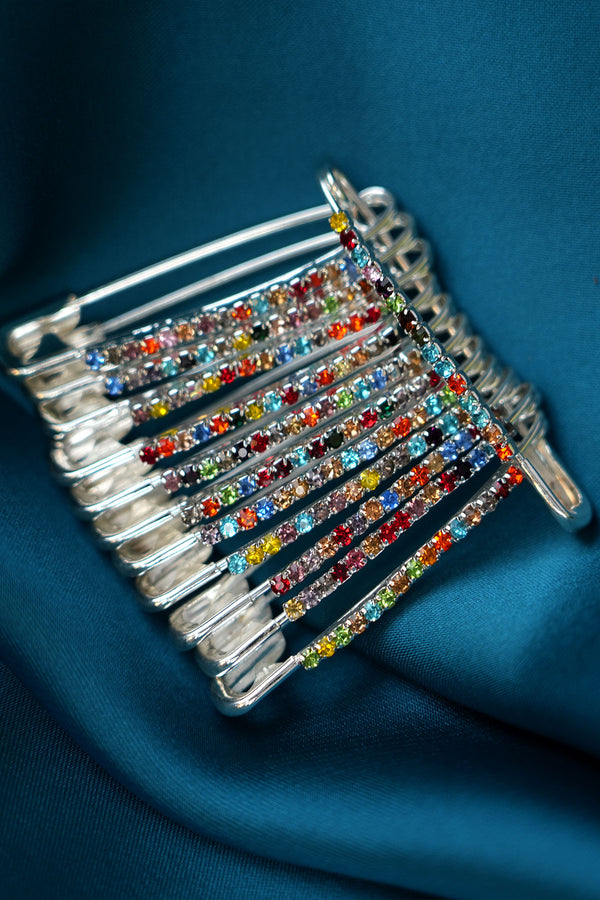 Embellished Scarf Pins in silver