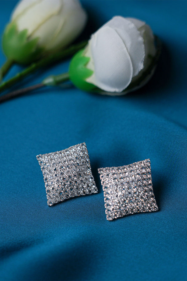 Silver Square Earring