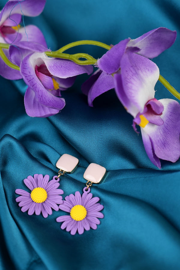 Pastel Purple Flower Earring