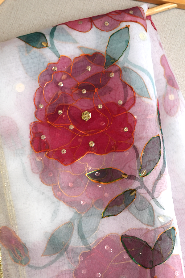 Rosy Ripple Dupatta